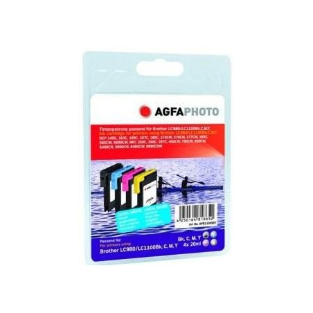 "High-Quality AgfaPhoto Ink Replacement LC980 & LC1100 Set - Reliable and Cost-Effective Printing Solution (APB1100SETD)"